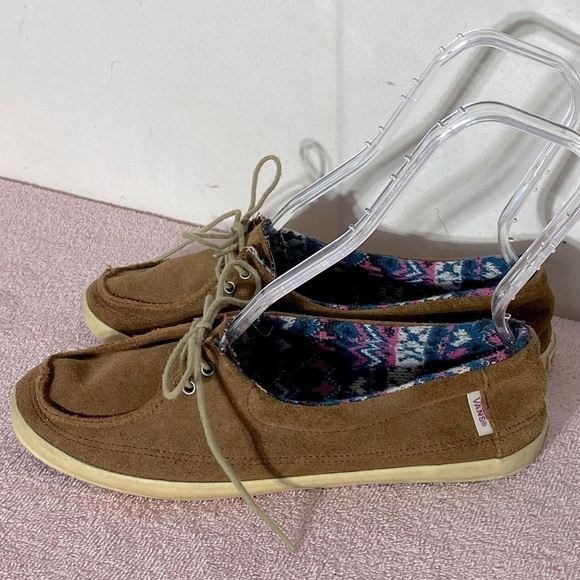 Vans Brown Suede Lace Up Loafers 9.5 - Picture 5 of 13
